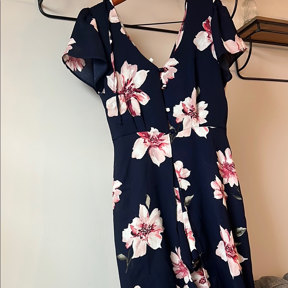 Floral Navy Romper